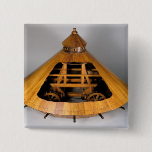 Bóton Quadrado 5.08cm Reconstrução modelo do design de da Vinci