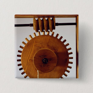 Bóton Quadrado 5.08cm Reconstrução modelo do design de da Vinci