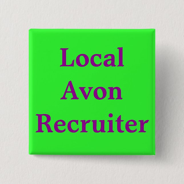 Bóton Quadrado 5.08cm Recruta local de Avon (Frente)