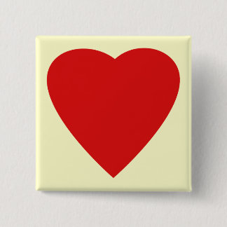 Bóton Quadrado 5.08cm Red and Cream Love Heart Design.