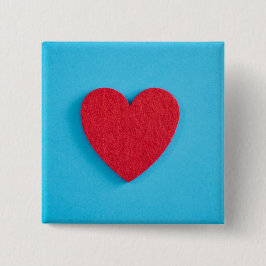 Bóton Quadrado 5.08cm Red Love Heart