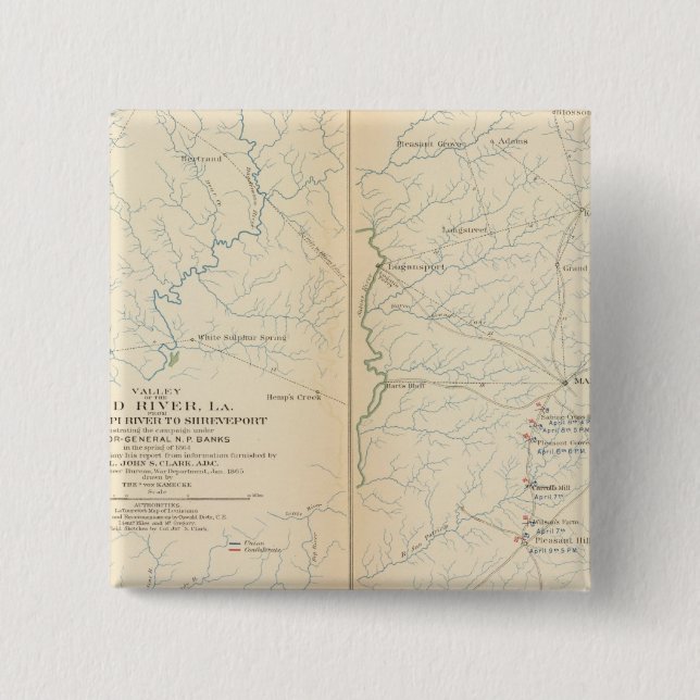 Bóton Quadrado 5.08cm Red River Valley, La (Frente)