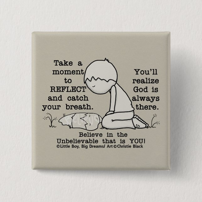 Bóton Quadrado 5.08cm Refletir (Frente)