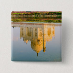 Bóton Quadrado 5.08cm Reflexo do famoso templo Taj Mahal no