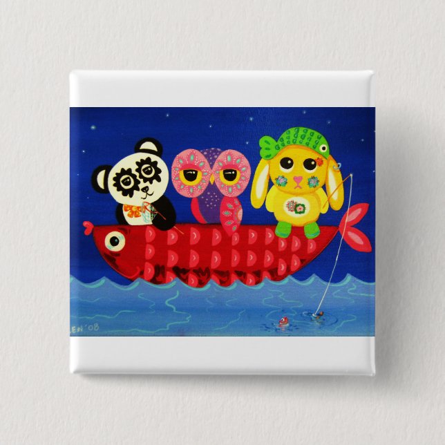 Bóton Quadrado 5.08cm Refrigere para fora (Frente)