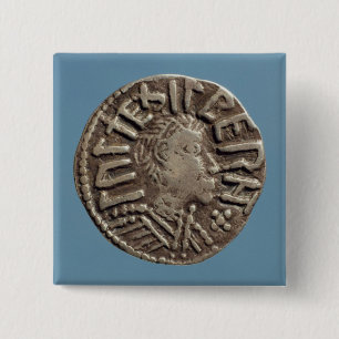 Bóton Quadrado 5.08cm Rei anglo-saxão East Anglia de Aethelberht da