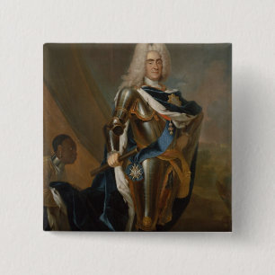 Bóton Quadrado 5.08cm Rei Augustus II do Polônia, antes de 1730