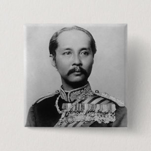Bóton Quadrado 5.08cm Rei Chulalongkorn Rama V de Tailândia