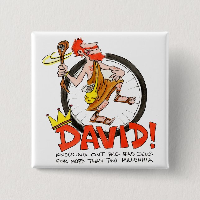 Bóton Quadrado 5.08cm Rei David Botão (Frente)