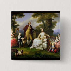 Bóton Quadrado 5.08cm Rei de Ferdinand IV de Nápoles, e sua família