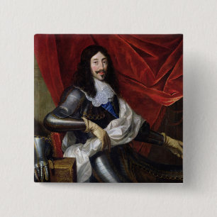 Bóton Quadrado 5.08cm Rei de Louis XIII de France e de Navarra
