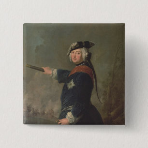 Bóton Quadrado 5.08cm Rei Frederick II o excelente de Prússia 1746