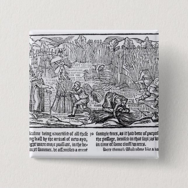 Bóton Quadrado 5.08cm Rei Malcolm de Scotland (Frente)