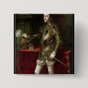 Bóton Quadrado 5.08cm Rei Philip II 1550