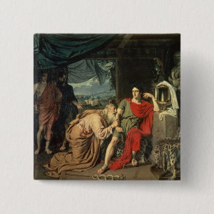 Bóton Quadrado 5.08cm Rei Priam que implora Achilles pelo retorno de