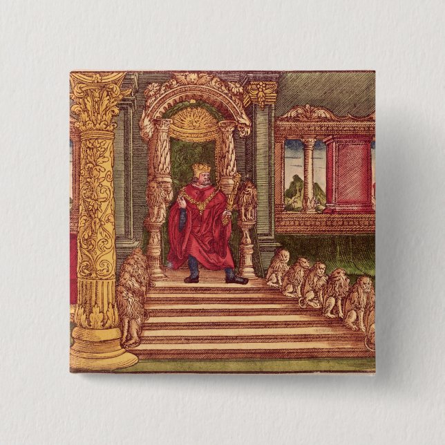 Bóton Quadrado 5.08cm Rei Solomon em seu trono, ?a edição (Frente)