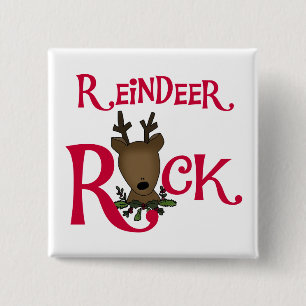 Bóton Quadrado 5.08cm Reindeer Rock Camisetas e presentes