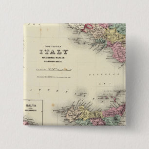 Bóton Quadrado 5.08cm Reino De Nápoles Do Sul De Itália