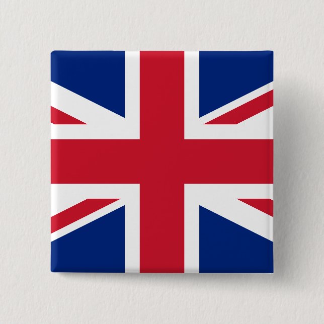 Bóton Quadrado 5.08cm Reino Unido (bandeira britânica) (bandeira da Uniã (Frente)