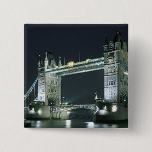Bóton Quadrado 5.08cm Reino Unido, Inglaterra, Londres, Tower Bridge.