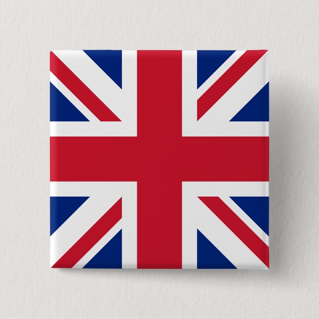 Bóton Quadrado 5.08cm Reino Unido União Jack Flag das Colônias britânica (Frente)