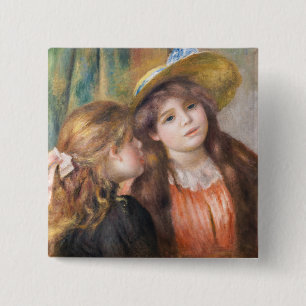 Bóton Quadrado 5.08cm Renoir - Retrato de Duas Meninas