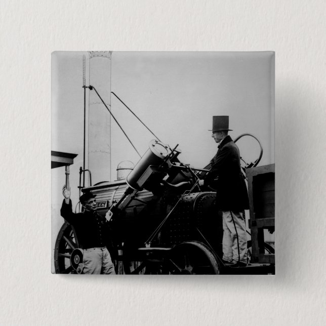 Bóton Quadrado 5.08cm Réplica do Rocket de Stephenson, 1929 (Frente)