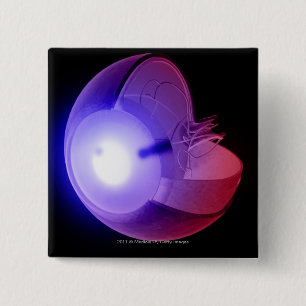 Bóton Quadrado 5.08cm Representação da estrutura do olho