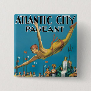 Bóton Quadrado 5.08cm Representação histórica de Atlantic City