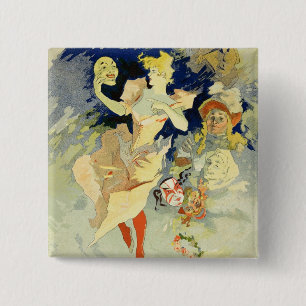 Bóton Quadrado 5.08cm Reprodução do "La Danse", 1891 (litho)