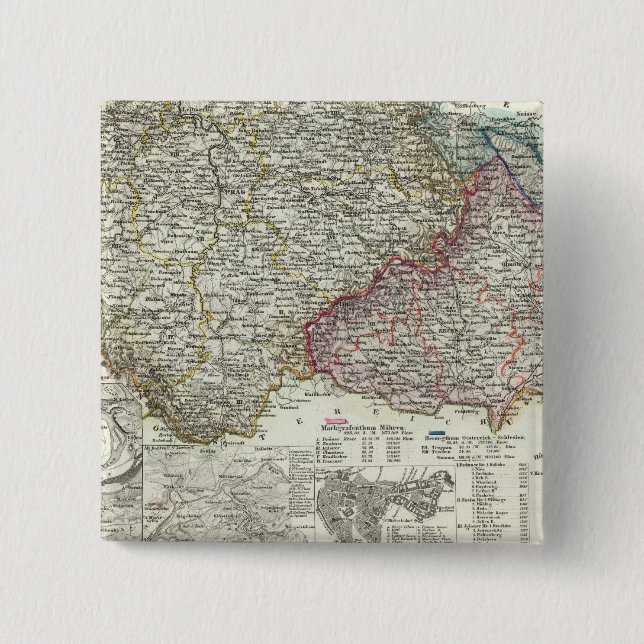 Bóton Quadrado 5.08cm República Checa (Frente)