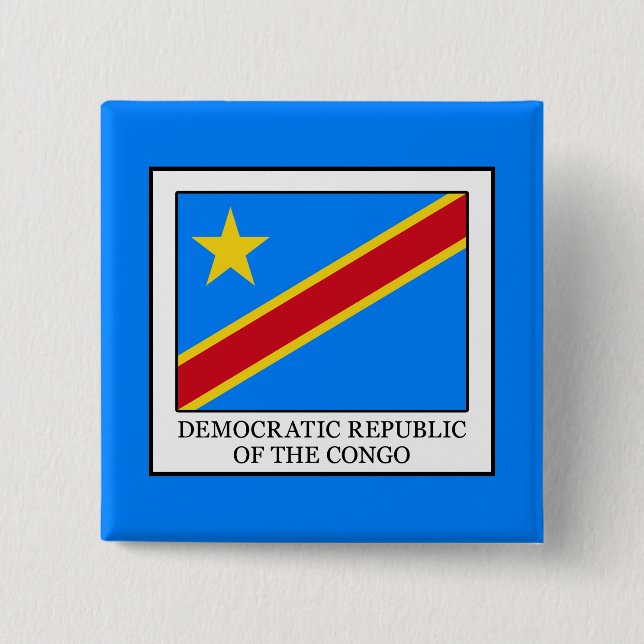 Bóton Quadrado 5.08cm República Democrática do Congo (Frente)