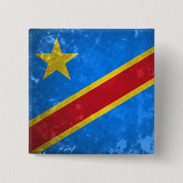 Bóton Quadrado 5.08cm República Democrática do Congo (Frente)