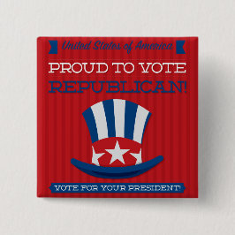 Bóton Quadrado 5.08cm republicano