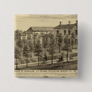 Bóton Quadrado 5.08cm Residência de Steffler e Clark, Rochester