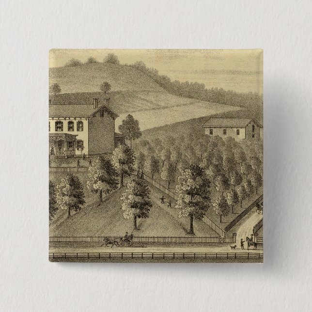 Bóton Quadrado 5.08cm Residência de William Schrader (Frente)