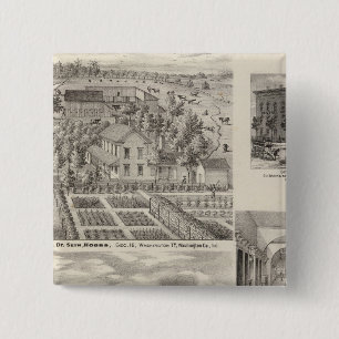 Bóton Quadrado 5.08cm Residência do falecido Dr. Seth Hobbs Washington 