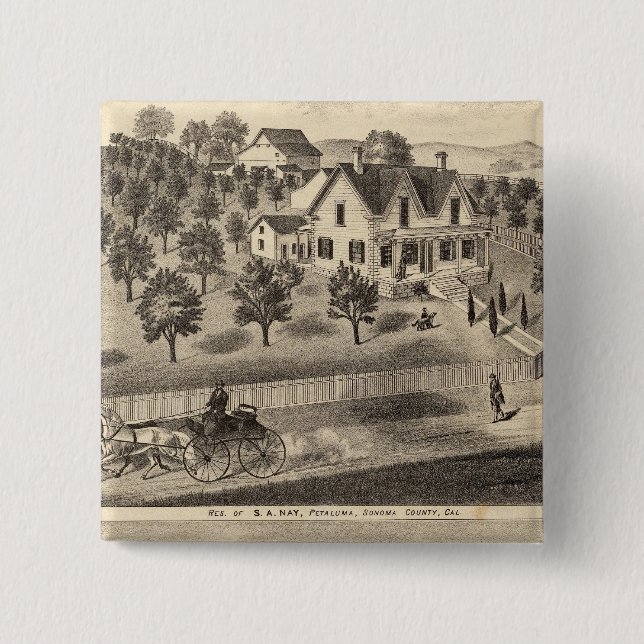 Bóton Quadrado 5.08cm Residências de SA Nay e DM Winans (Frente)