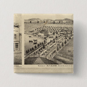 Bóton Quadrado 5.08cm Residências de Wm N Gladden e Ina B Miller