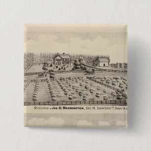 Bóton Quadrado 5.08cm Residências e fazendas de Warrington