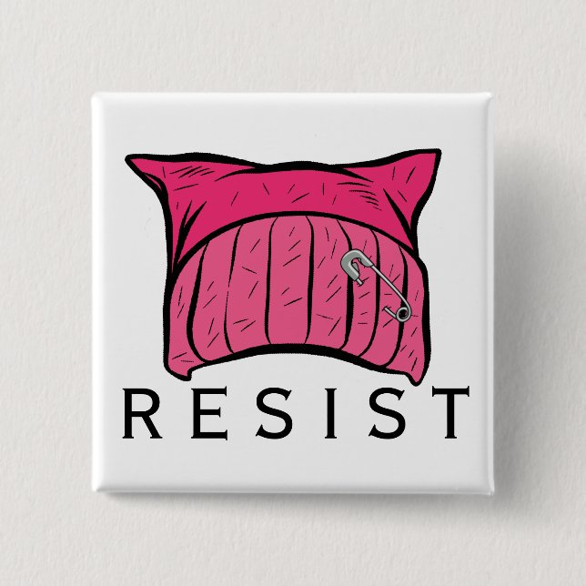 Bóton Quadrado 5.08cm RESISTA - nós somos a resistência - o chapéu (Frente)