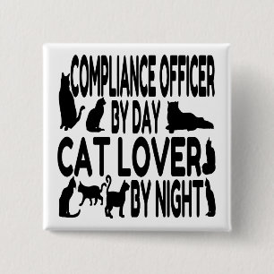 Bóton Quadrado 5.08cm Responsável de Conformidade do Cat Lover