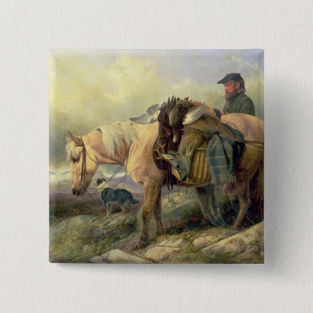 Bóton Quadrado 5.08cm Retornando do monte, 1868 (Frente)