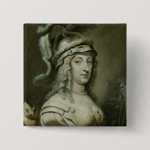 Bóton Quadrado 5.08cm Retrato alegórico da rainha Christina de