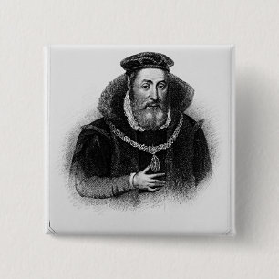 Bóton Quadrado 5.08cm Retrato conde de James Hamilton do ò de Arran