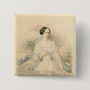 Bóton Quadrado 5.08cm Retrato da grã-duquesa Olga Nikolaevna, 1846