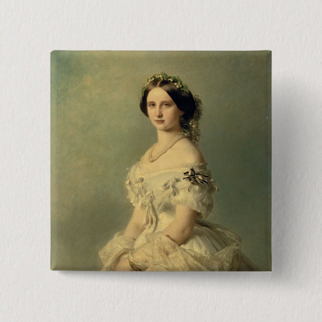 Bóton Quadrado 5.08cm Retrato da princesa de Baden, 1856 (Frente)