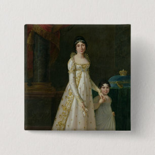 Bóton Quadrado 5.08cm Retrato da rainha da salva moscatável de