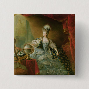 Bóton Quadrado 5.08cm Retrato da rainha de Marie Antoinette de France
