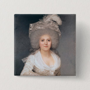 Bóton Quadrado 5.08cm Retrato da senhora Jeanne-Louise-Henriette Campan